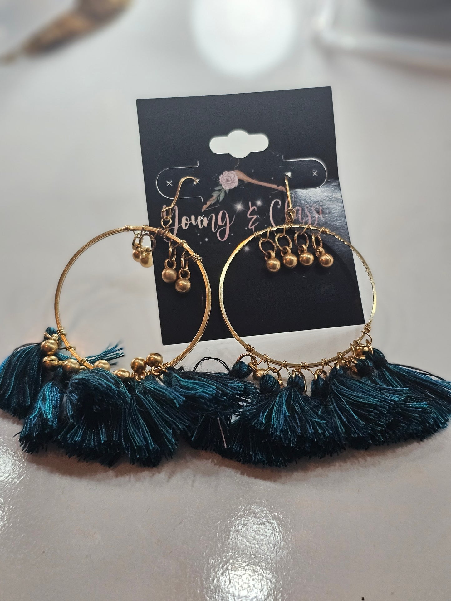 Royalty Blue Boho Fringe Earrings